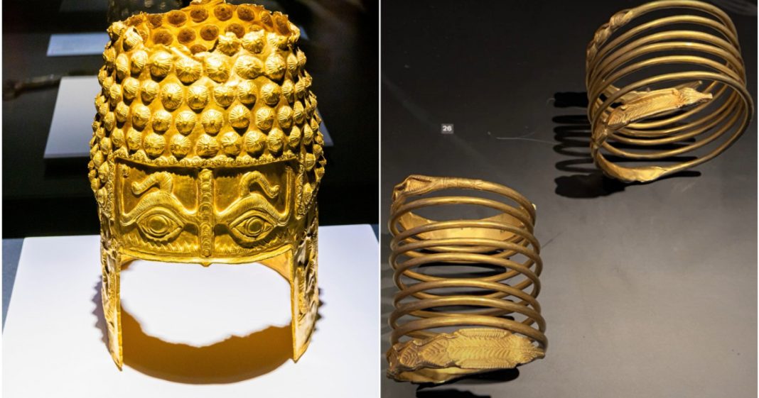 coiful de aur tezaurului dacic