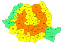 Cod galben și cod portocaliu de ploi torențiale până vineri. Care sunt județele afectate