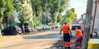 Infrastructură 5: Lucrări de reparații pe strada Armistițiului, în zona Grădiniței nr. 53